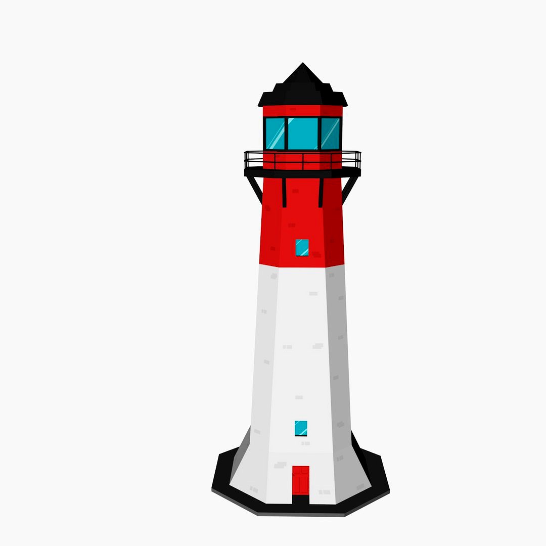 Lighthouse low poly 3D model