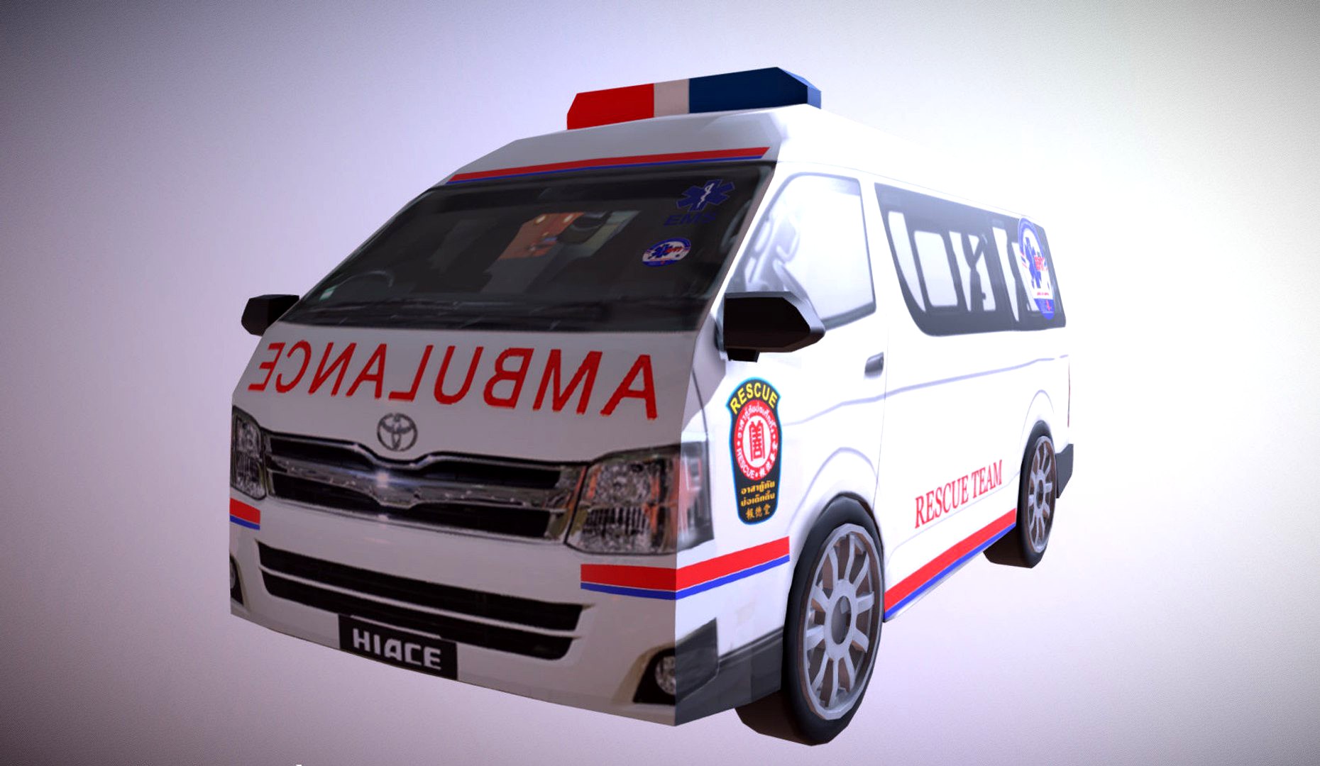 Thai Rescue Van Rescue Van Lowpoly