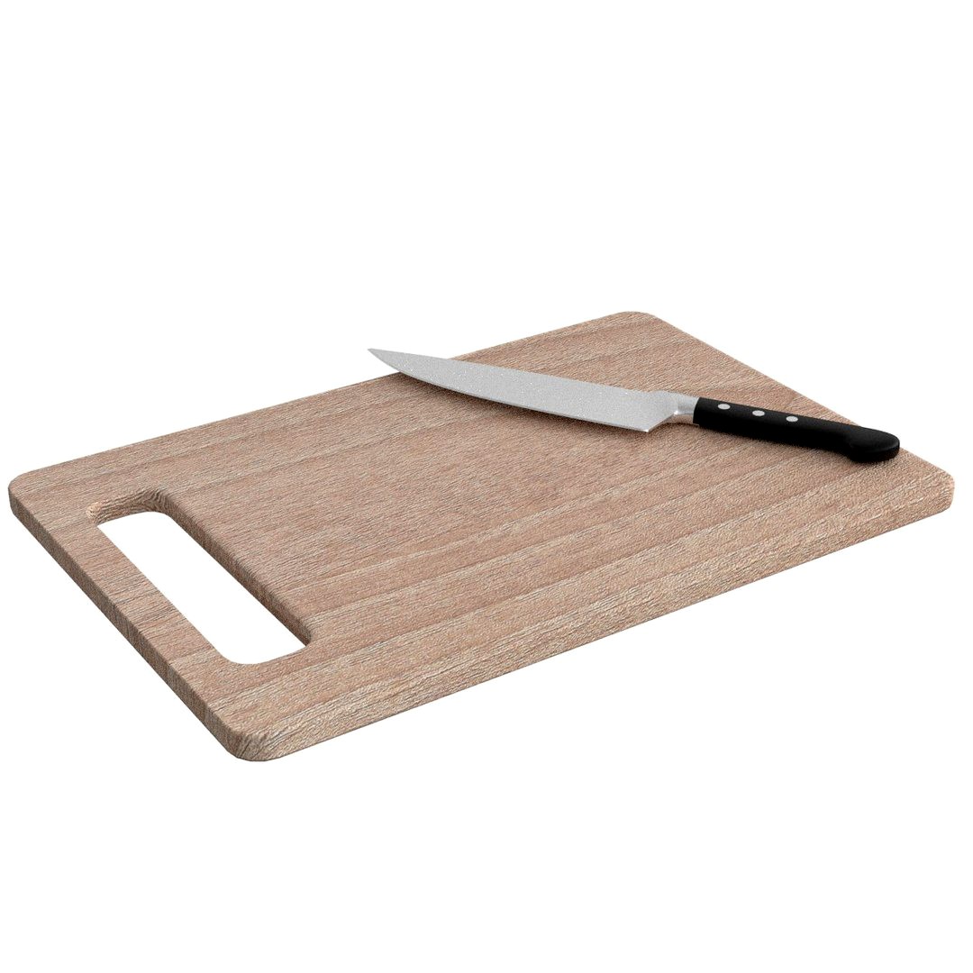 Cutting board with knife