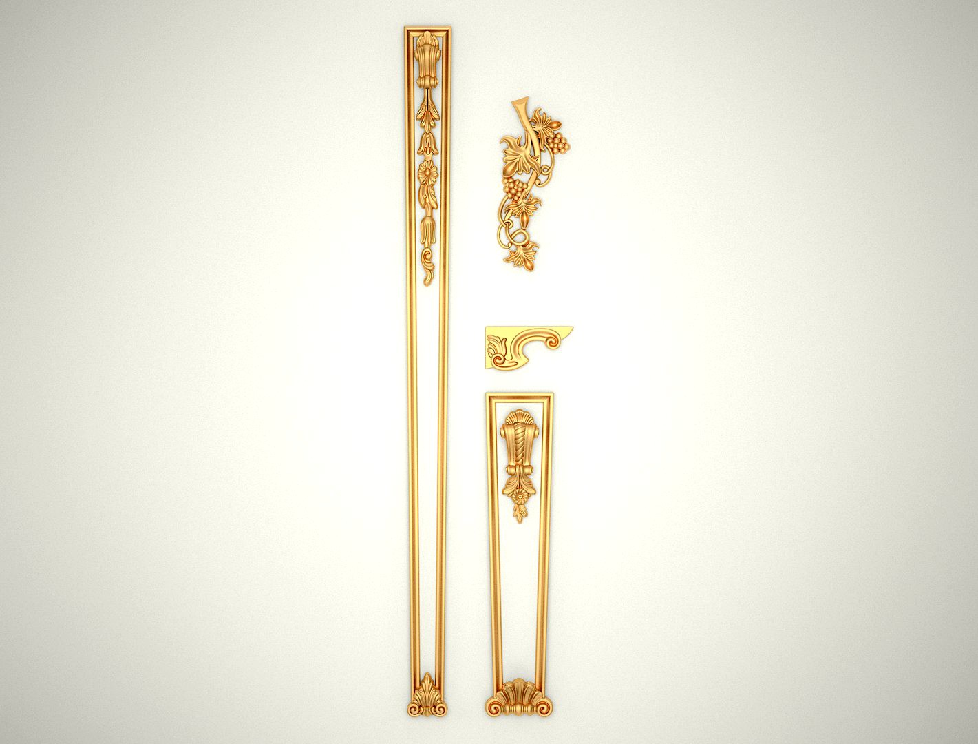 6pcs 3D STL Bracket Floral Decor for CNC Router Carving Machine Artcam Aspire