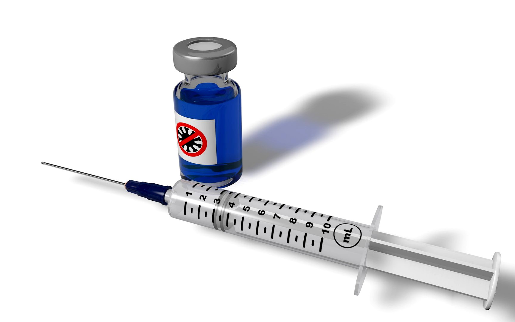 Covid-Vaccine ampule with syringe