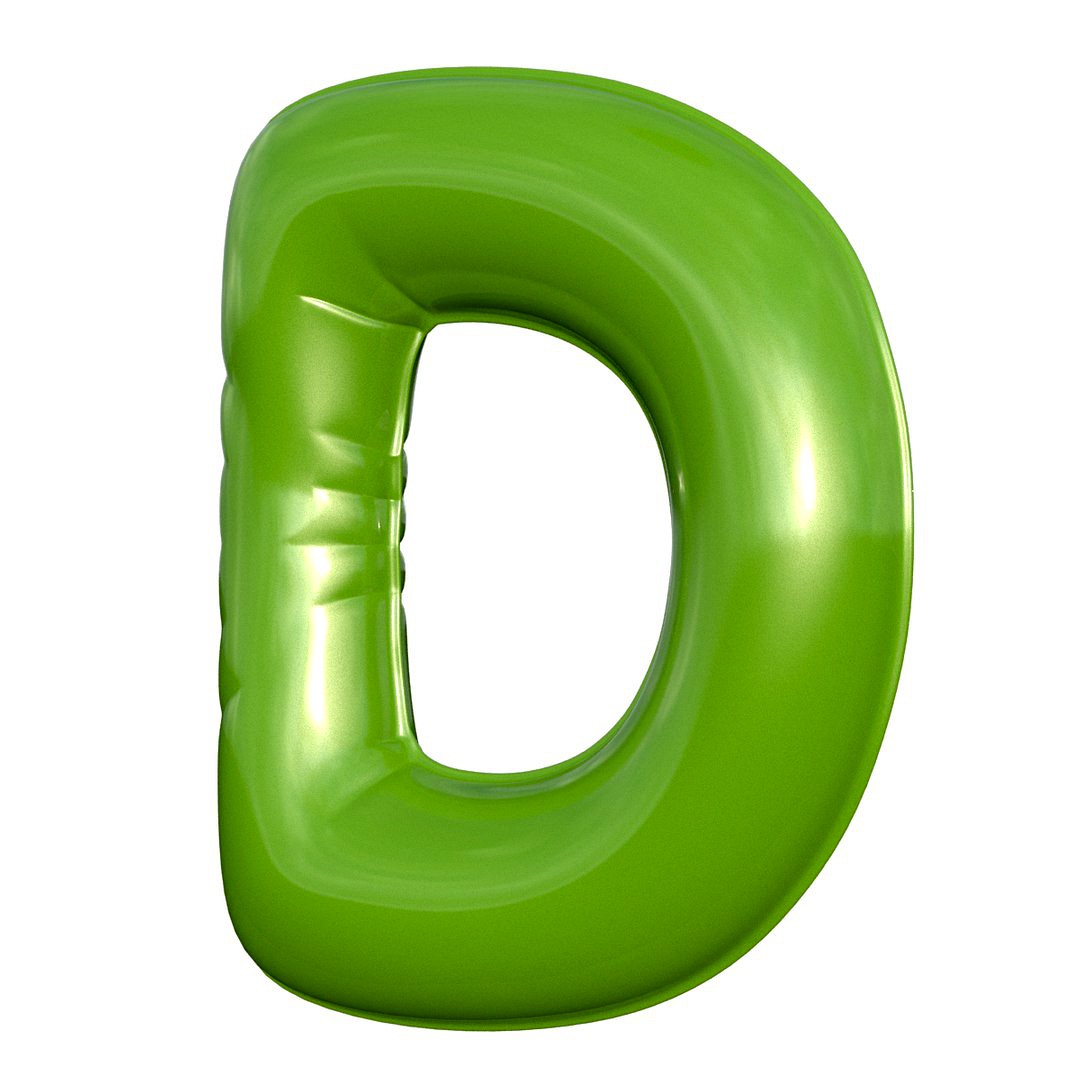 Foil Balloon Letter D Green model