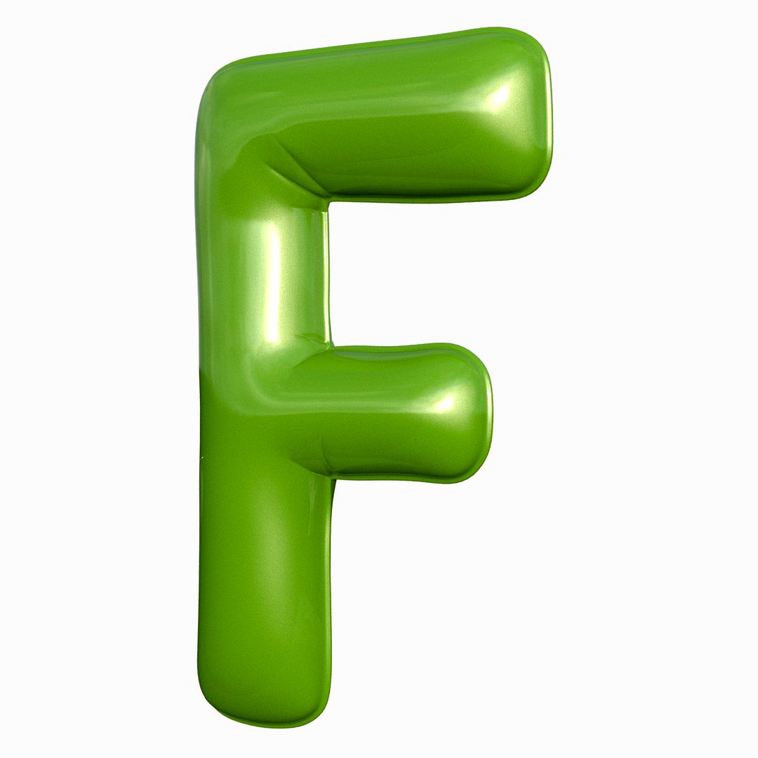 Foil Balloon Letter F Green model