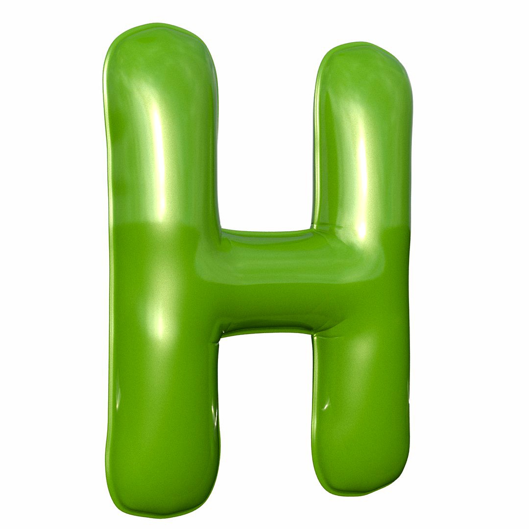 Foil Balloon Letter H Green model