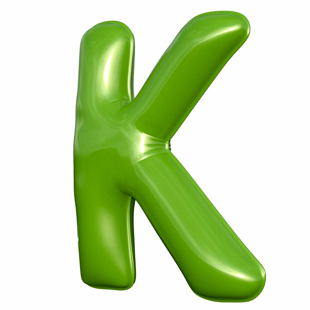 Foil Balloon Letter K Green model