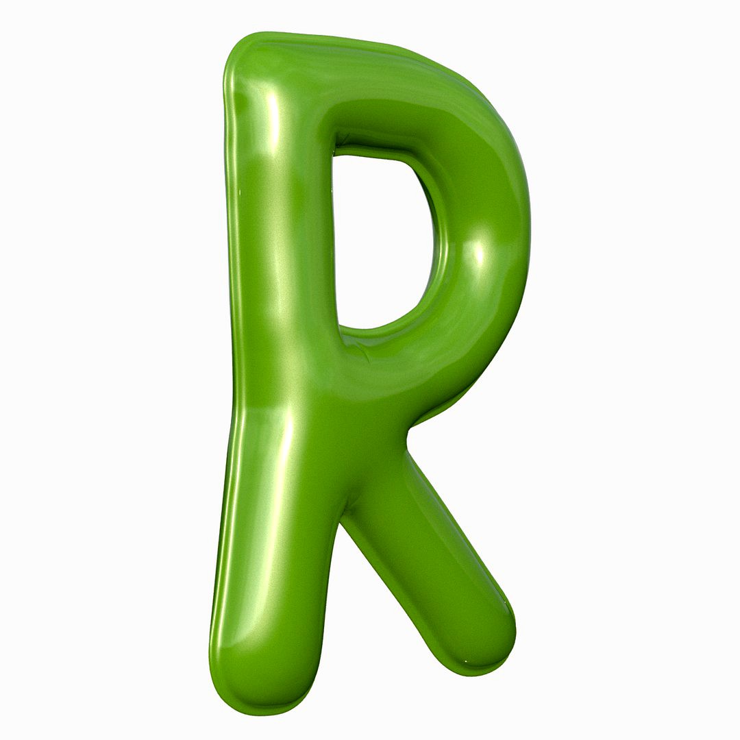 Foil Balloon Letter R Green mode