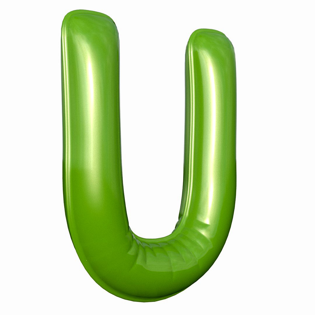 Foil Balloon Letter U Green model