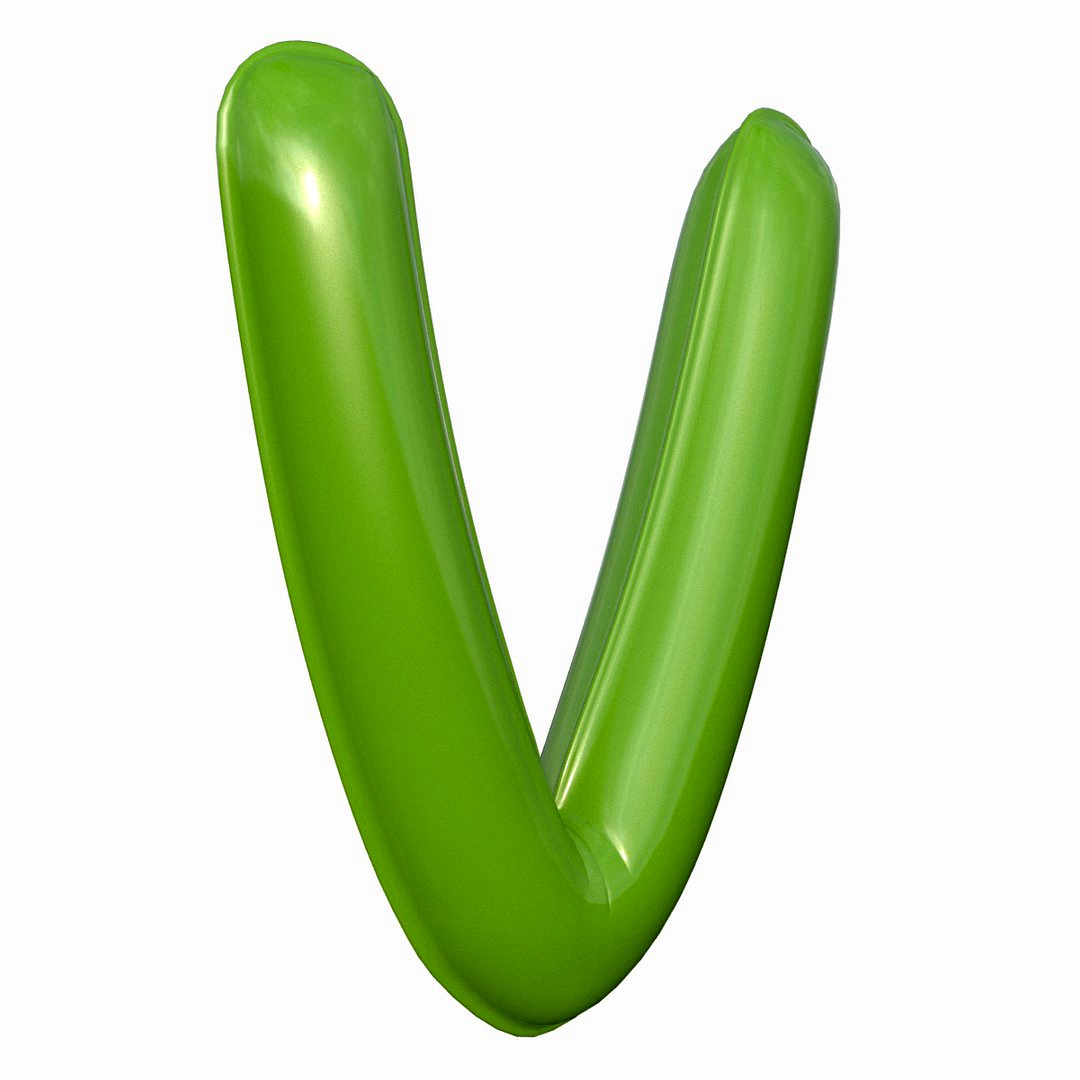 Foil Balloon Letter V Green model