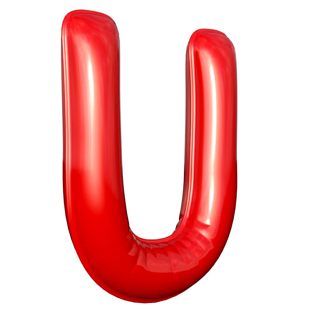 Foil Balloon Letter U Red model