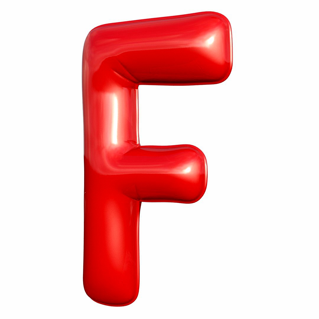 Foil Balloon Letter F Red model