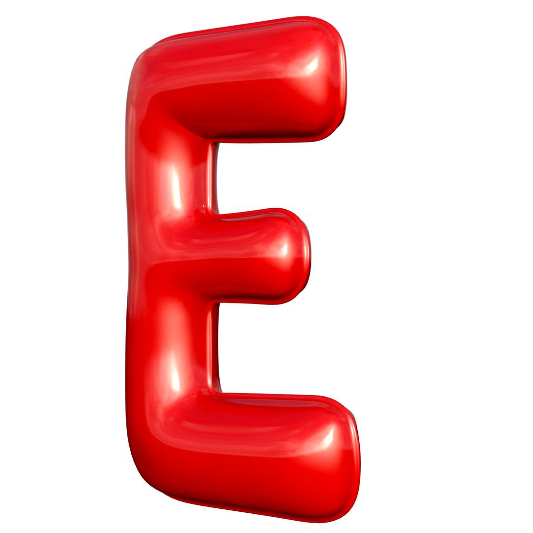 Foil Balloon Letter E Red model