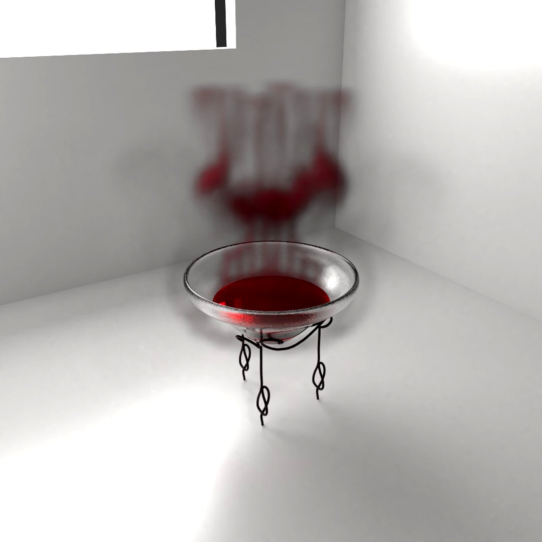 Glass Potion Mixing Bowl with Smoke Simulation Animation