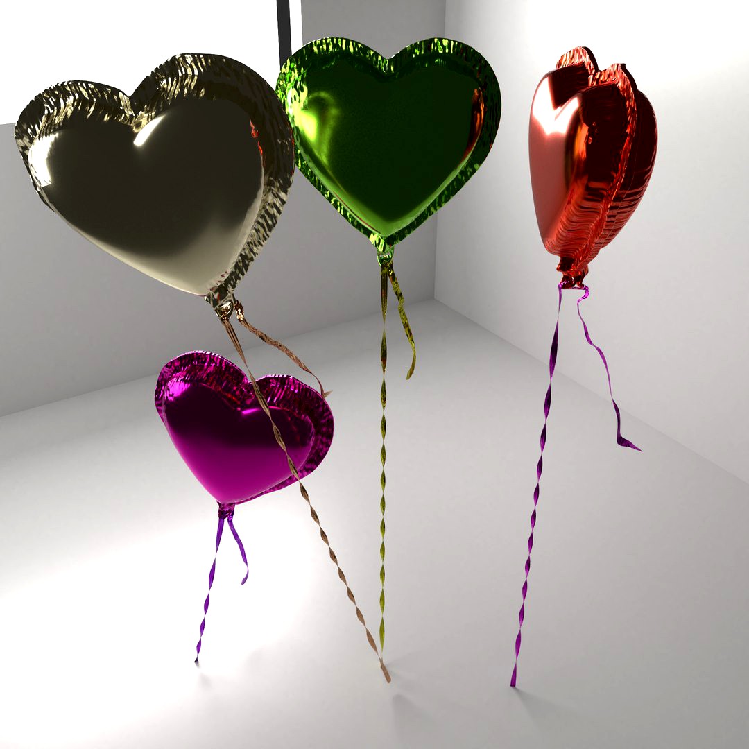 Random Color Heart Shape Aluminum Balloon