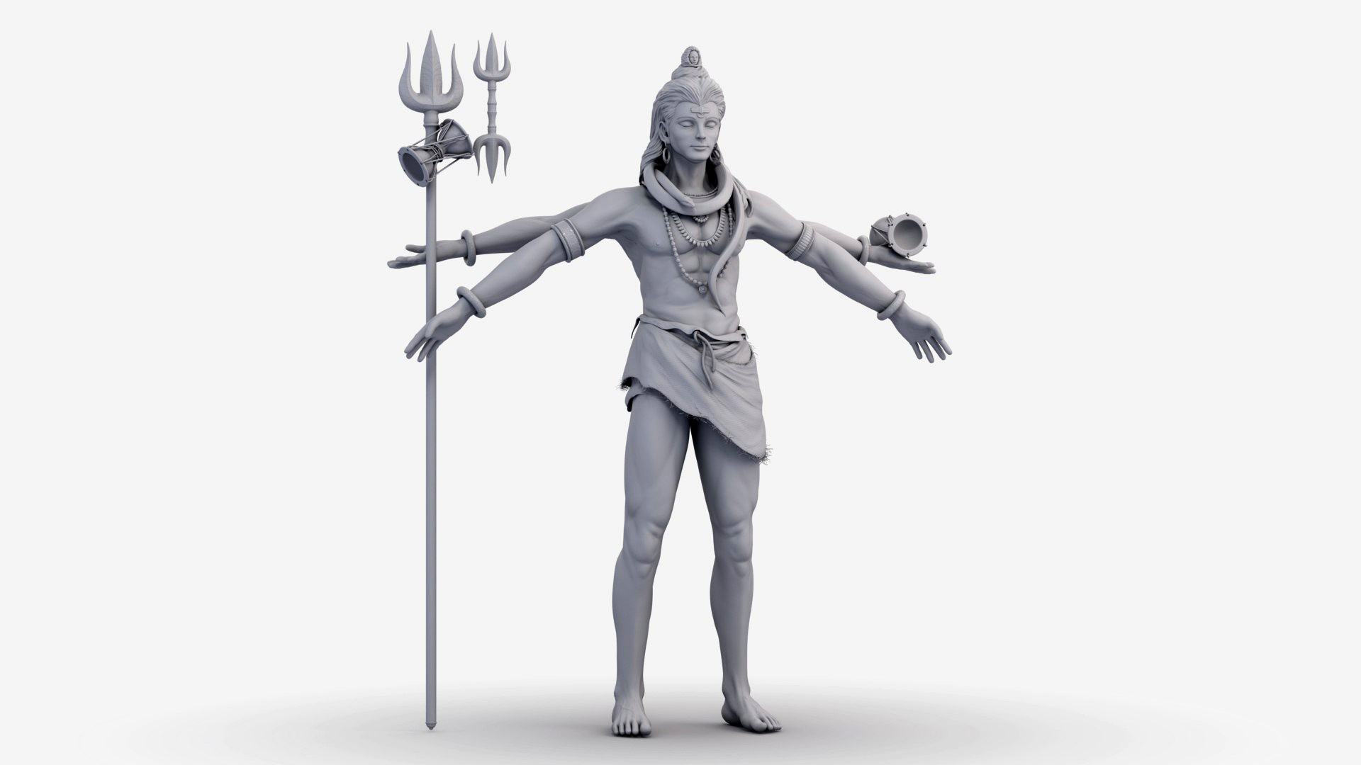 Lord Shiva with damaru and trident
