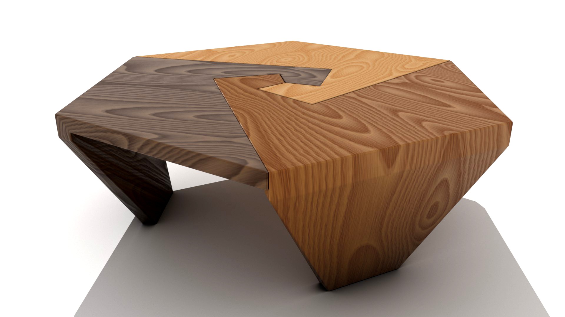 Interlocking Wooden Swirls Coffee Table