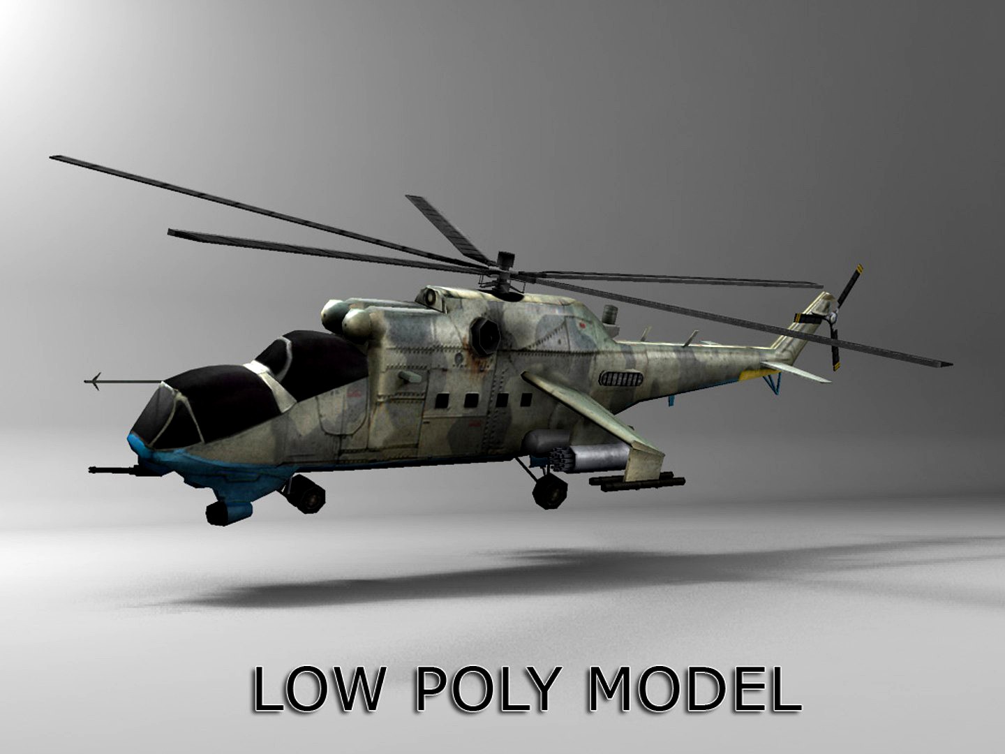 Low poly Mi-24 Helicopter