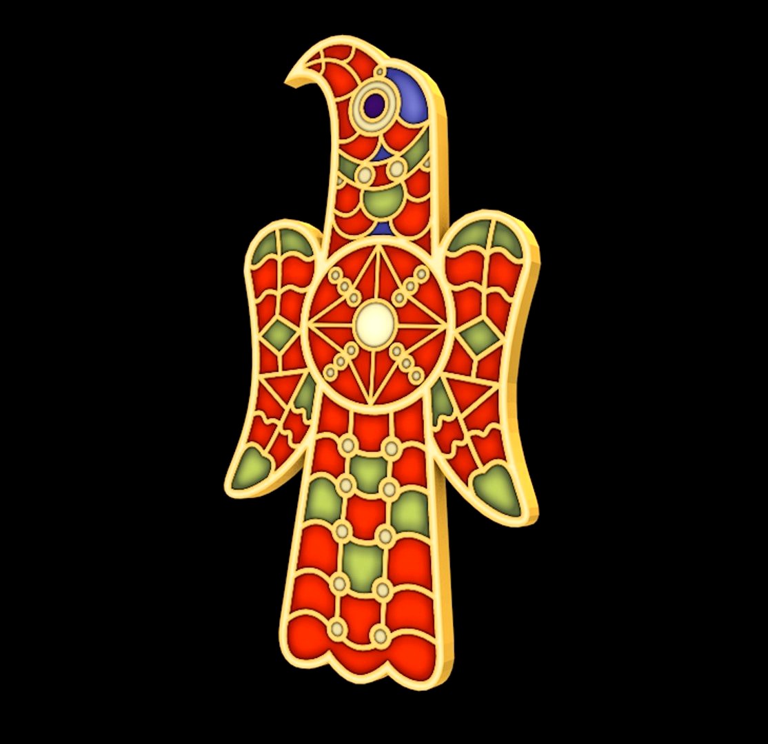 Barbarian eagle brooch 3d model