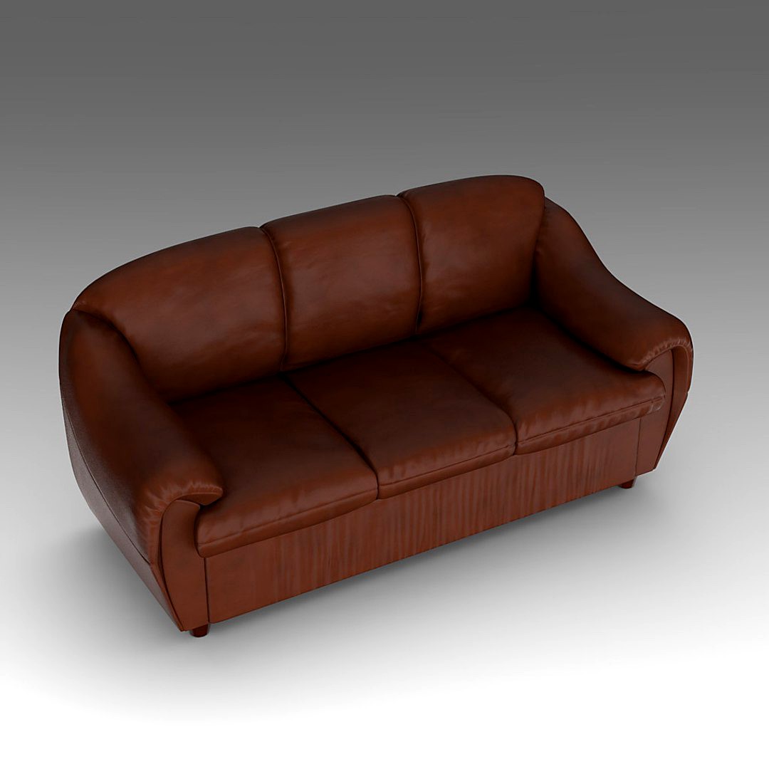 Leather Sofa seat glamour classic couch realistic interior room design modo modostore_041