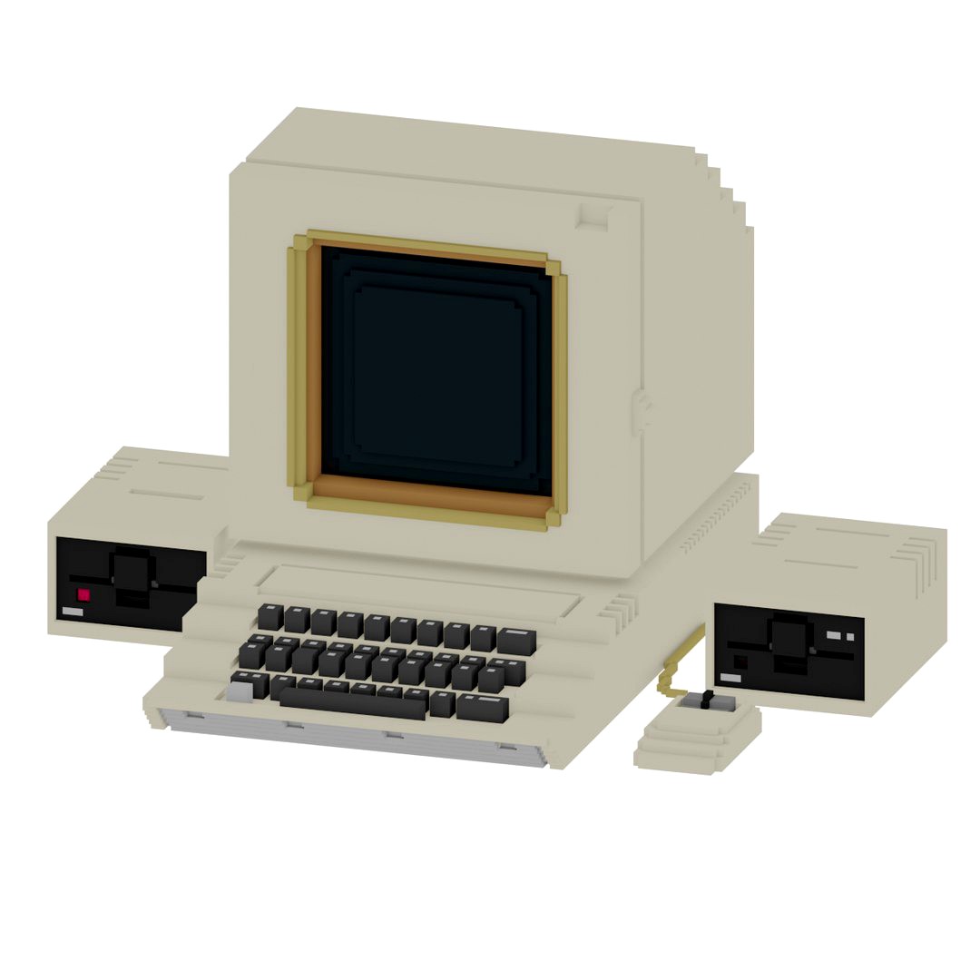 Retro Personal computer low poly design