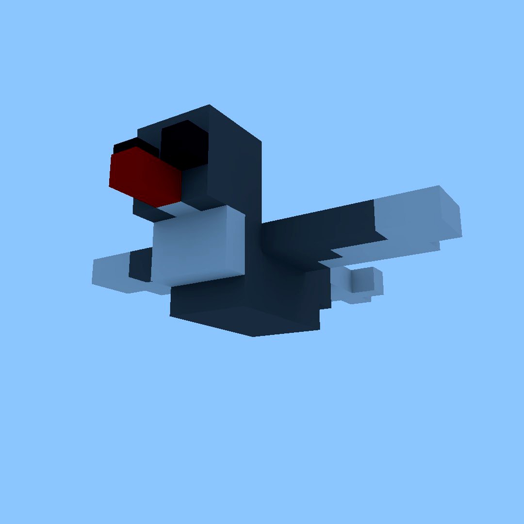 Voxel art bird