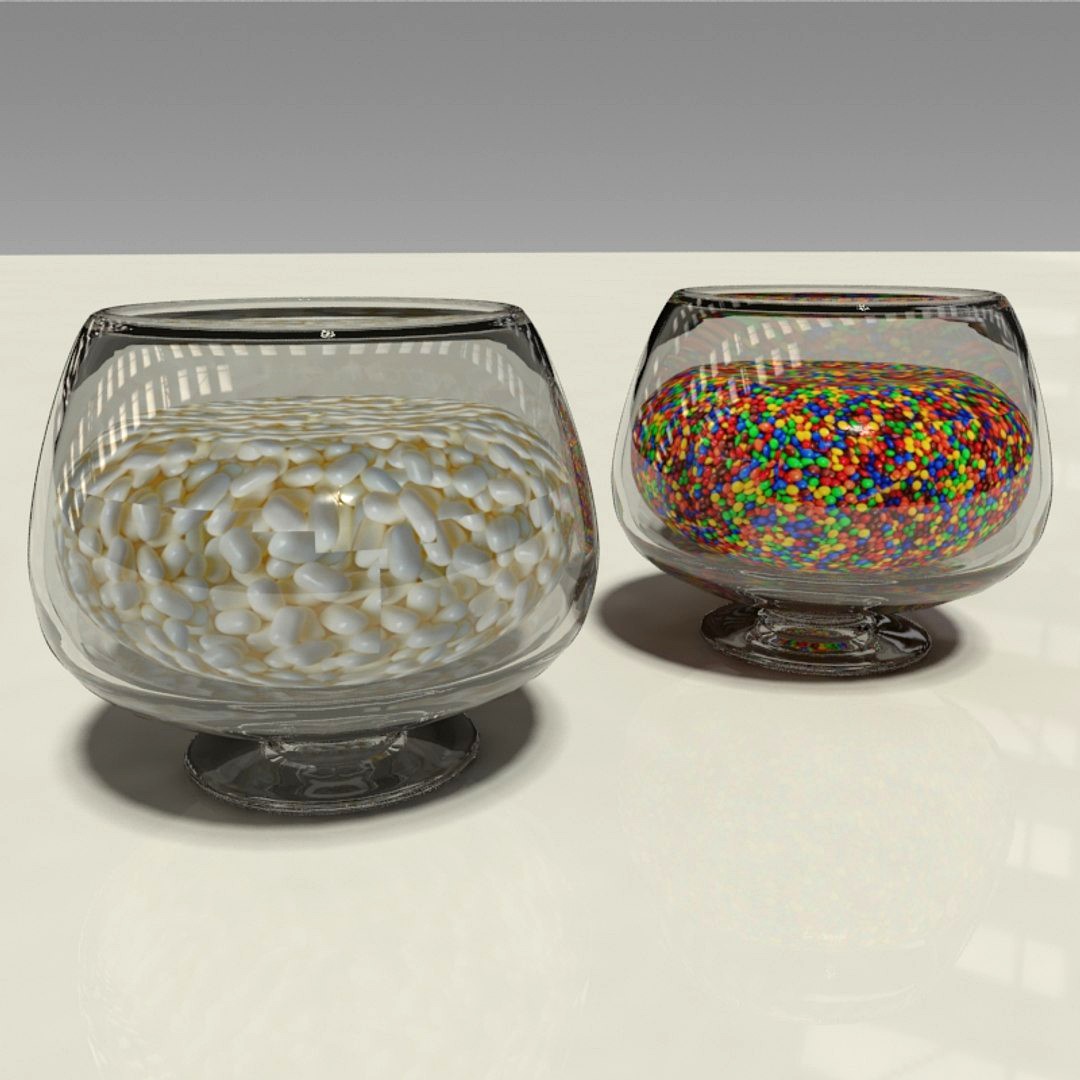 Glass Candy Bowls with Mints