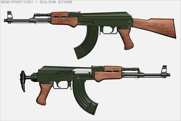 2 Guns AK47 Custom 3D Model