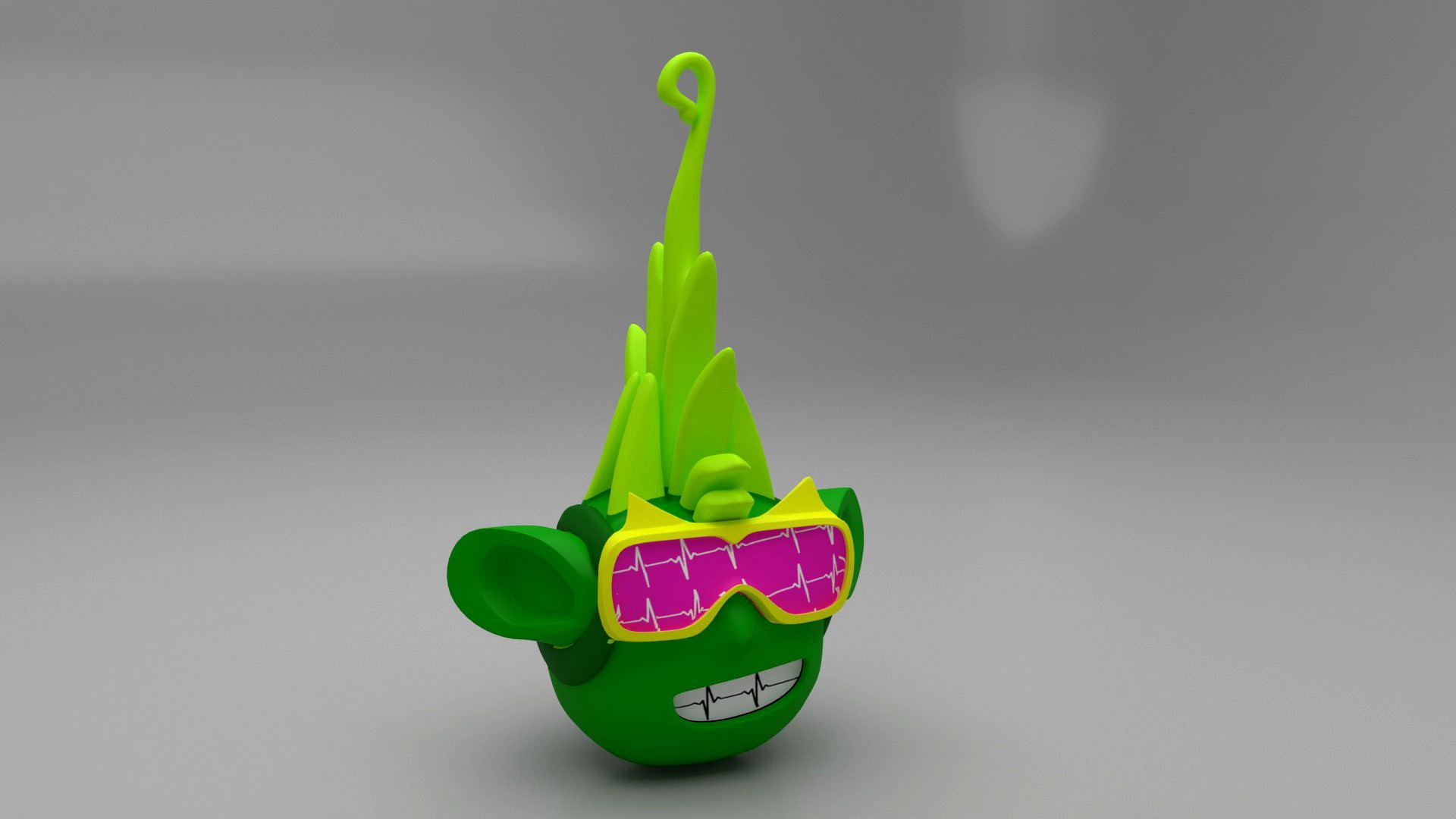 Green Keychain 3D Model for 3D Printer