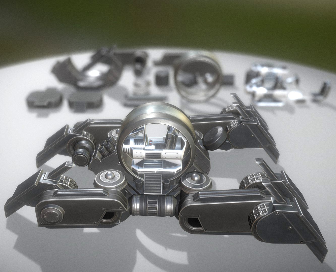 Futuristic Terrain Walker Basic Version 2 Rigged and Animated