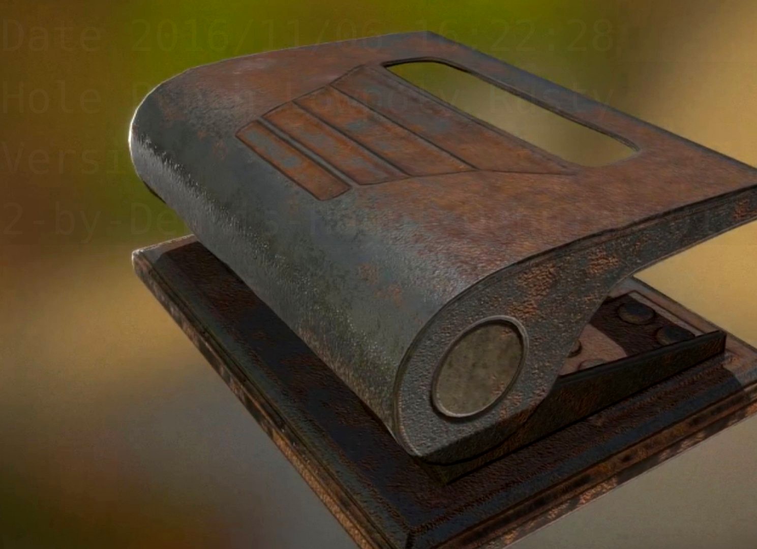 Hole Punch Rusty Version Rigged And Animated
