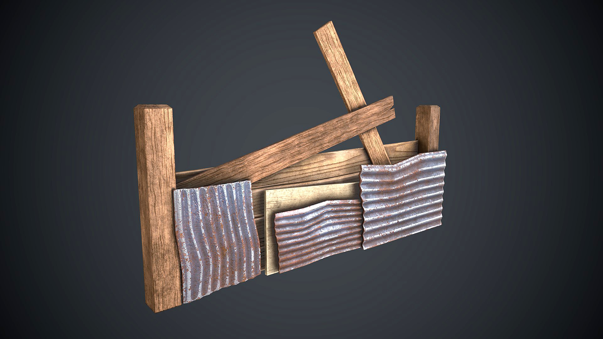 Fence Wooden Slate Apocalyptic