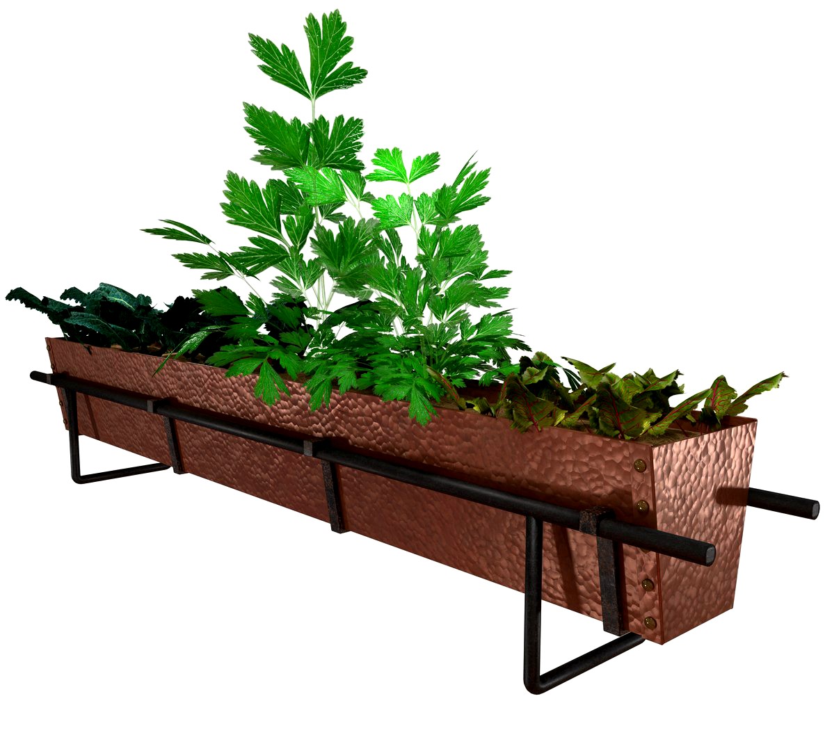 copper herb planter