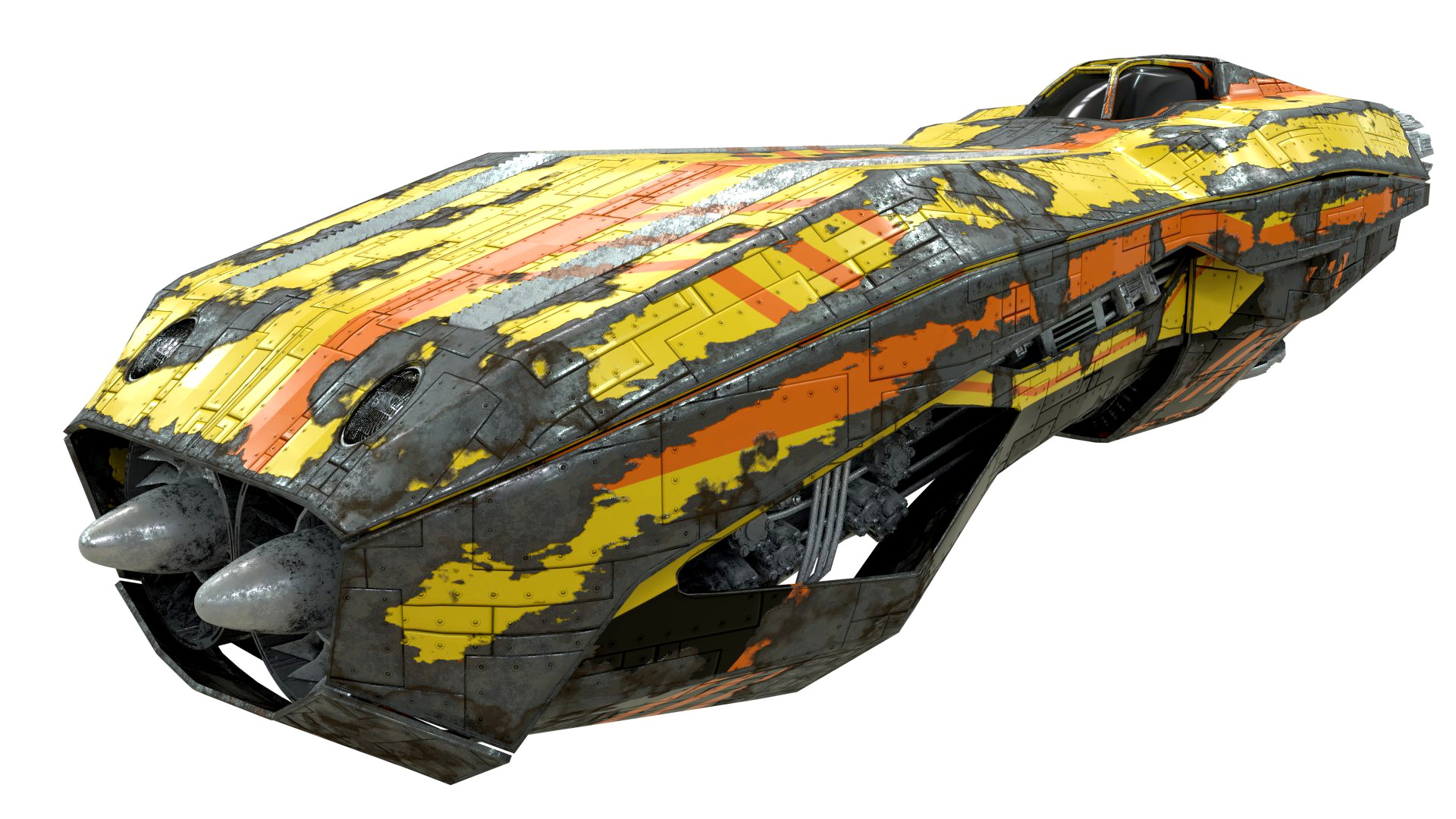 Sci-Fi Hover Speeder with Lines Decal