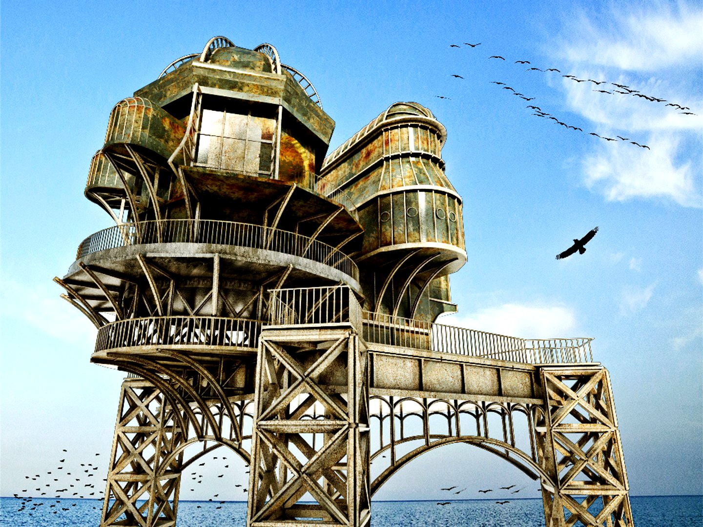 evil old metal tower