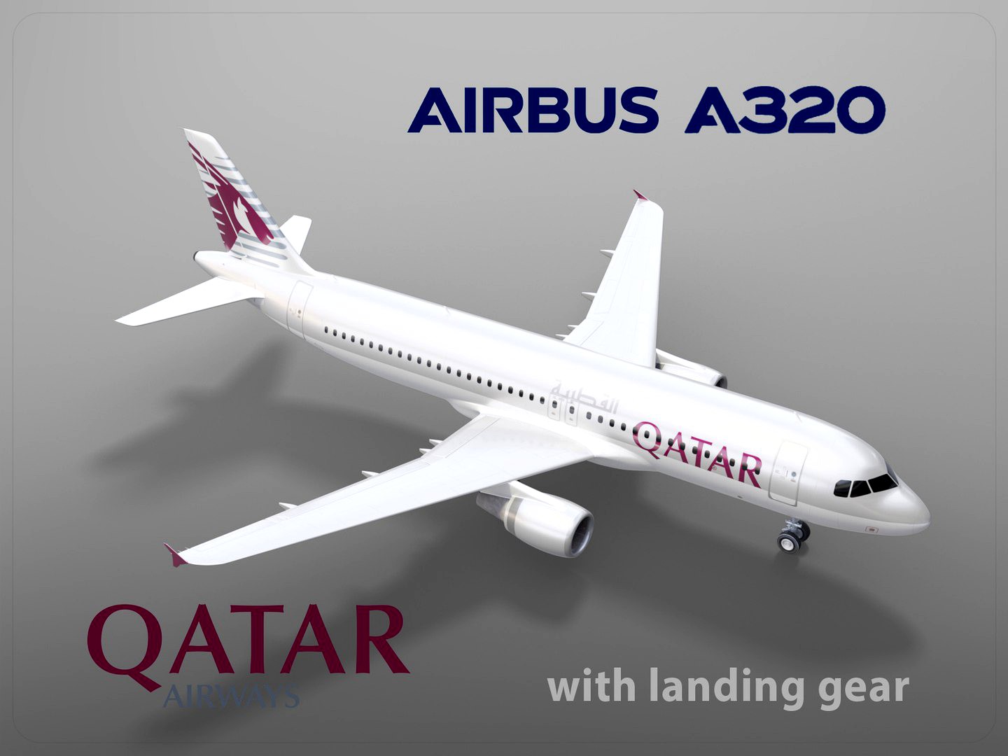Airbus A320 Qatar Airways with landing gear