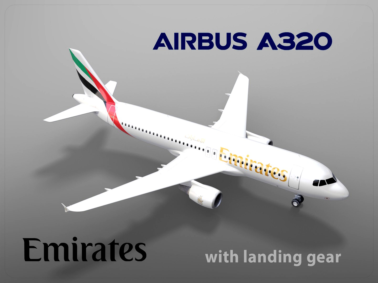 Airbus A320 Emirates with landing gear