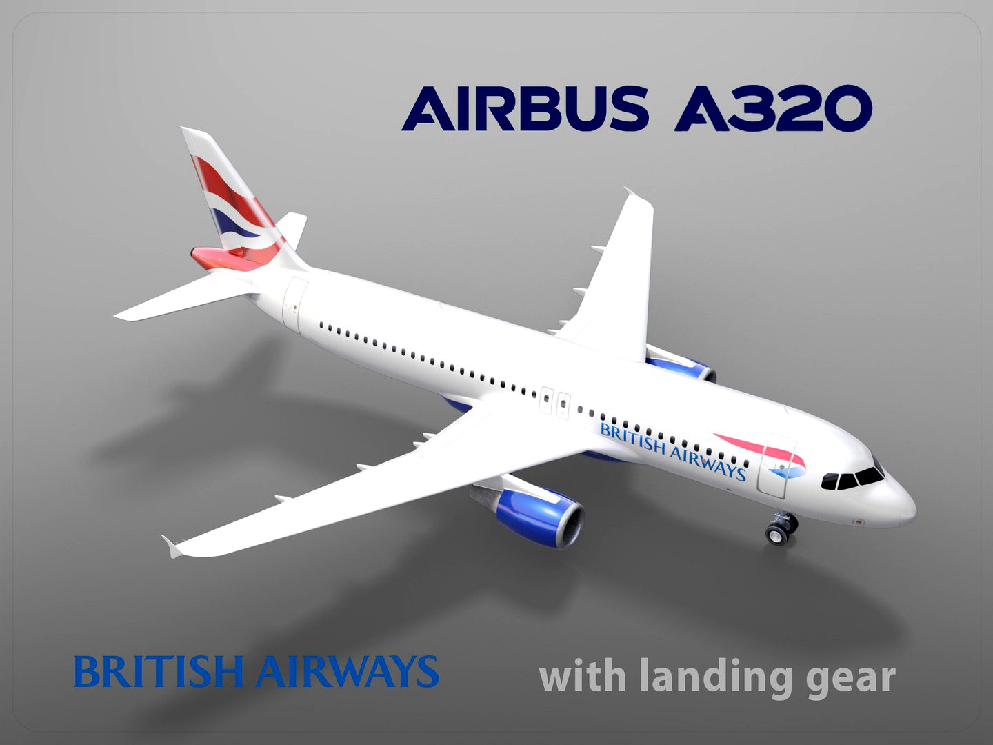 Airbus A320 British airways with landing gear