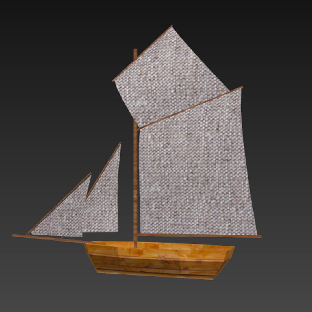 Low Poly Fishing Sailboat