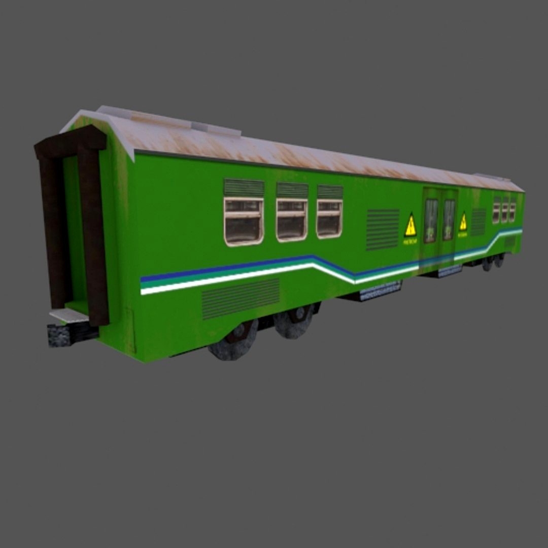 Low Poly Electricity Generator Train Wagon