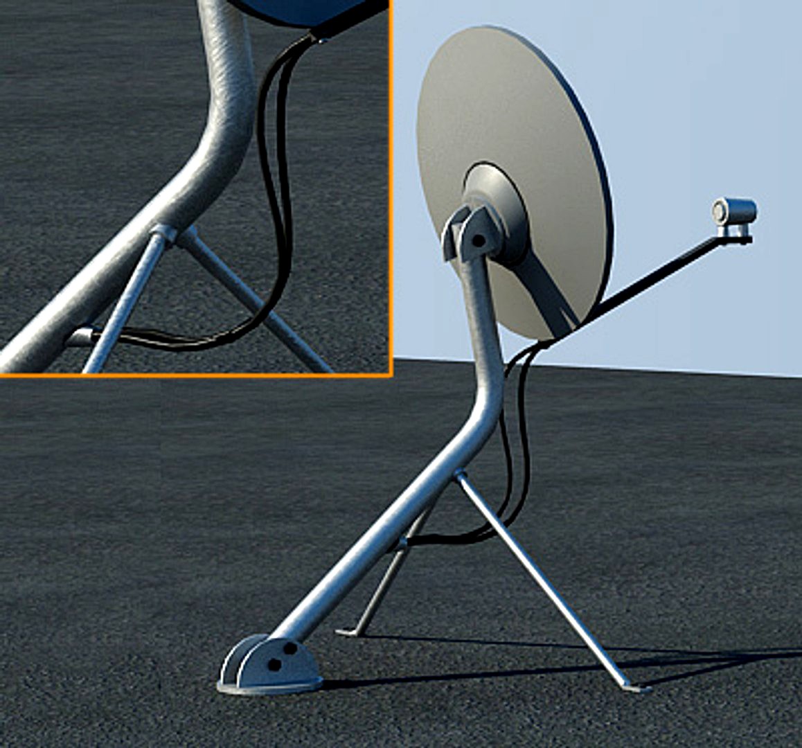 Rooftop satellite antenna *high/low poly versions*
