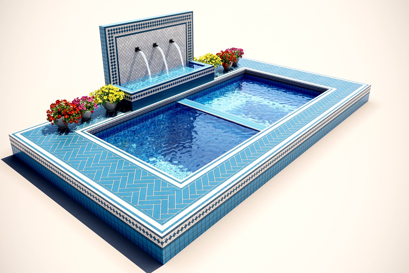 Swimming pool with jacuzzi
