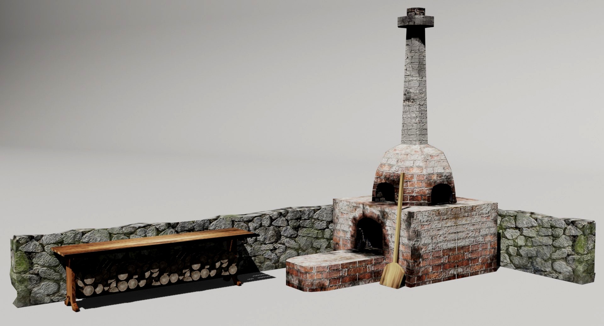 Brick Bread Oven Low-poly
