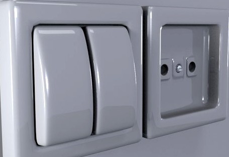 Socket And Light Switch 3D Model