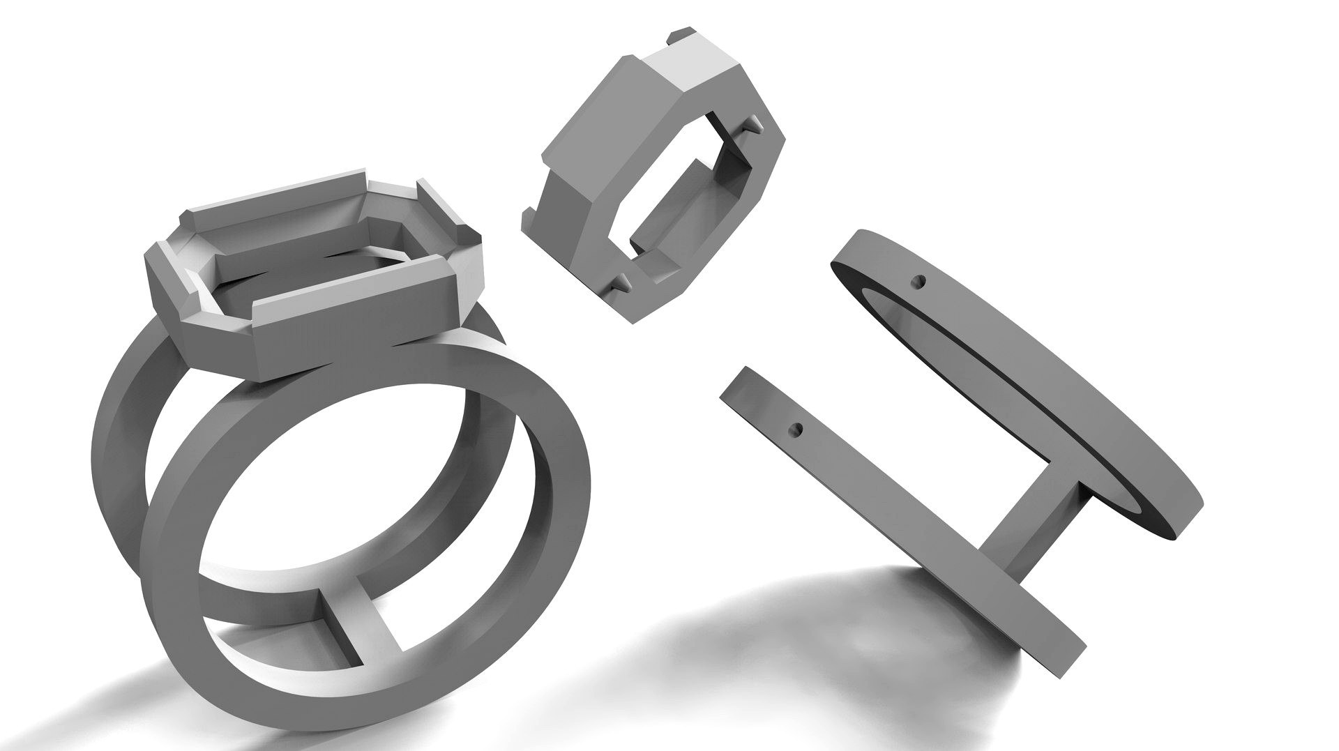 ring with stone for printing 3D