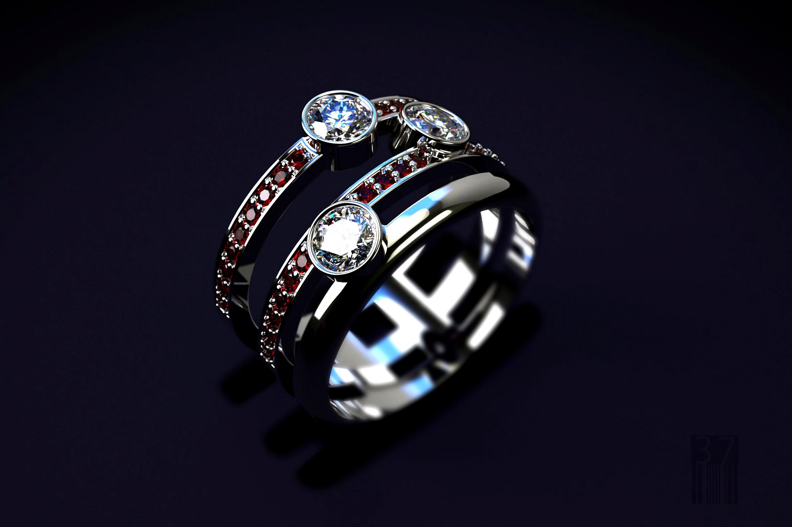 ring with precious stones