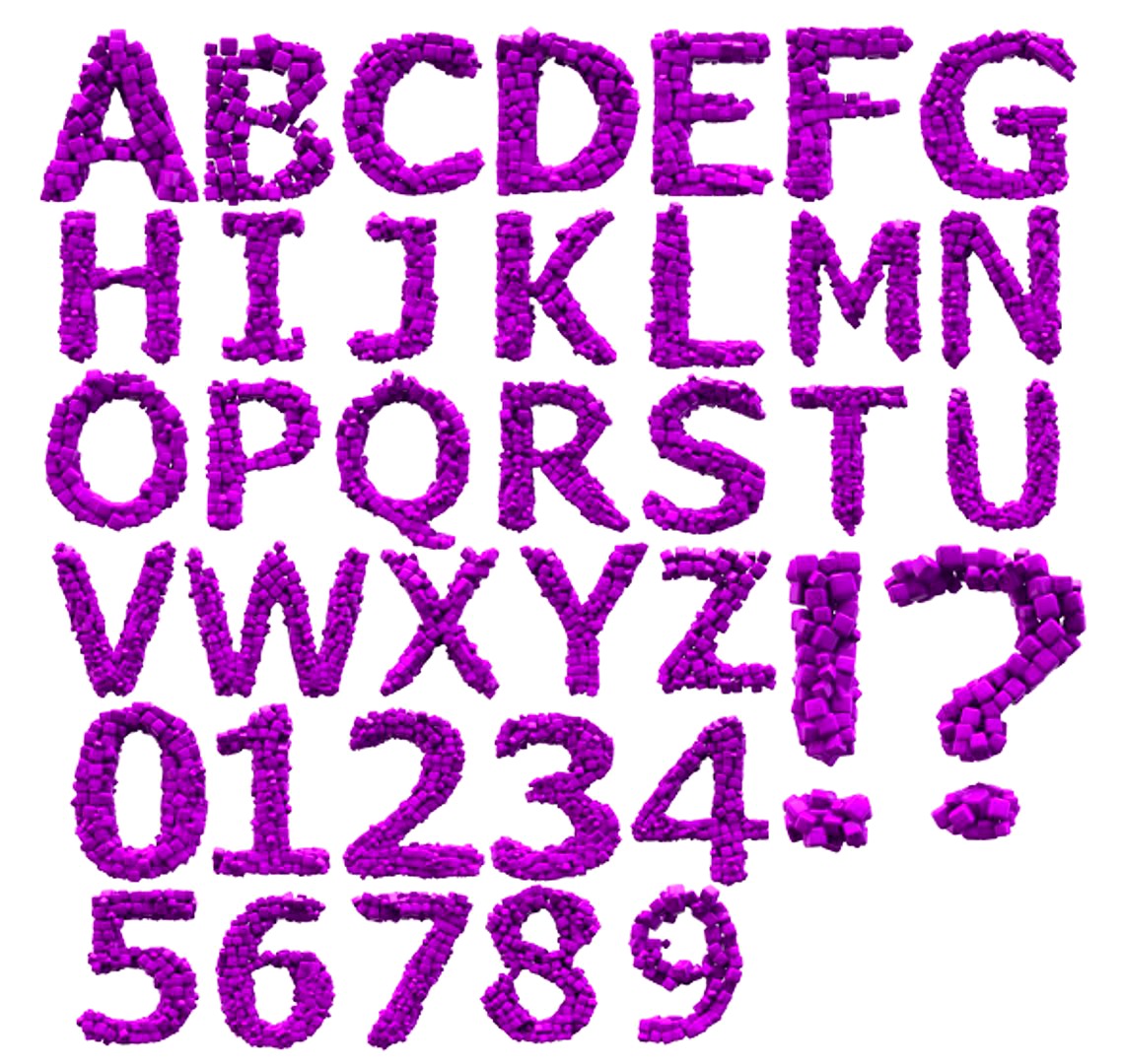 Cubic letter alphabet