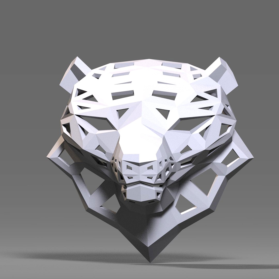 polygonal head of a leopard