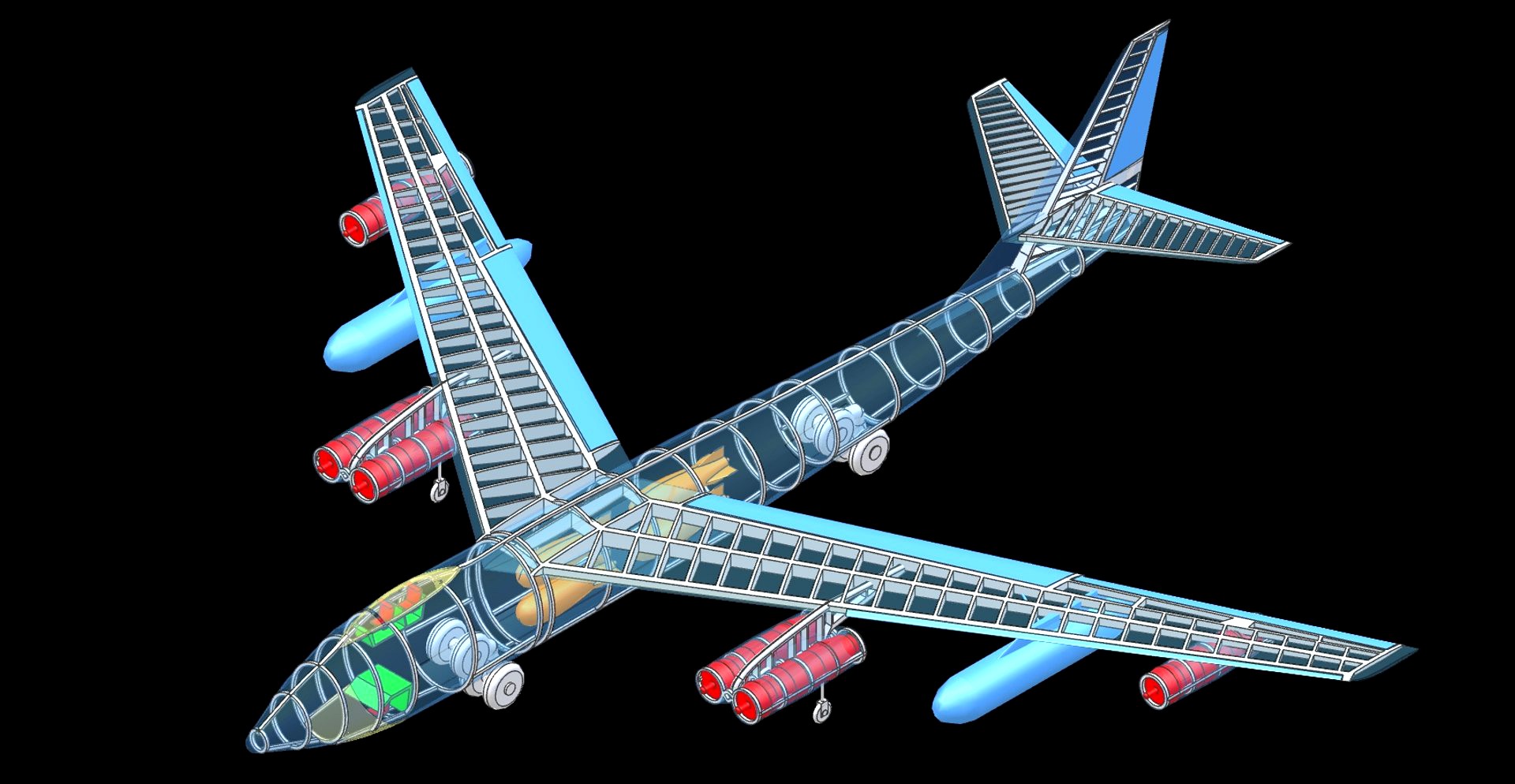 B-47 Bomber Aircraft Solid Assembly Model