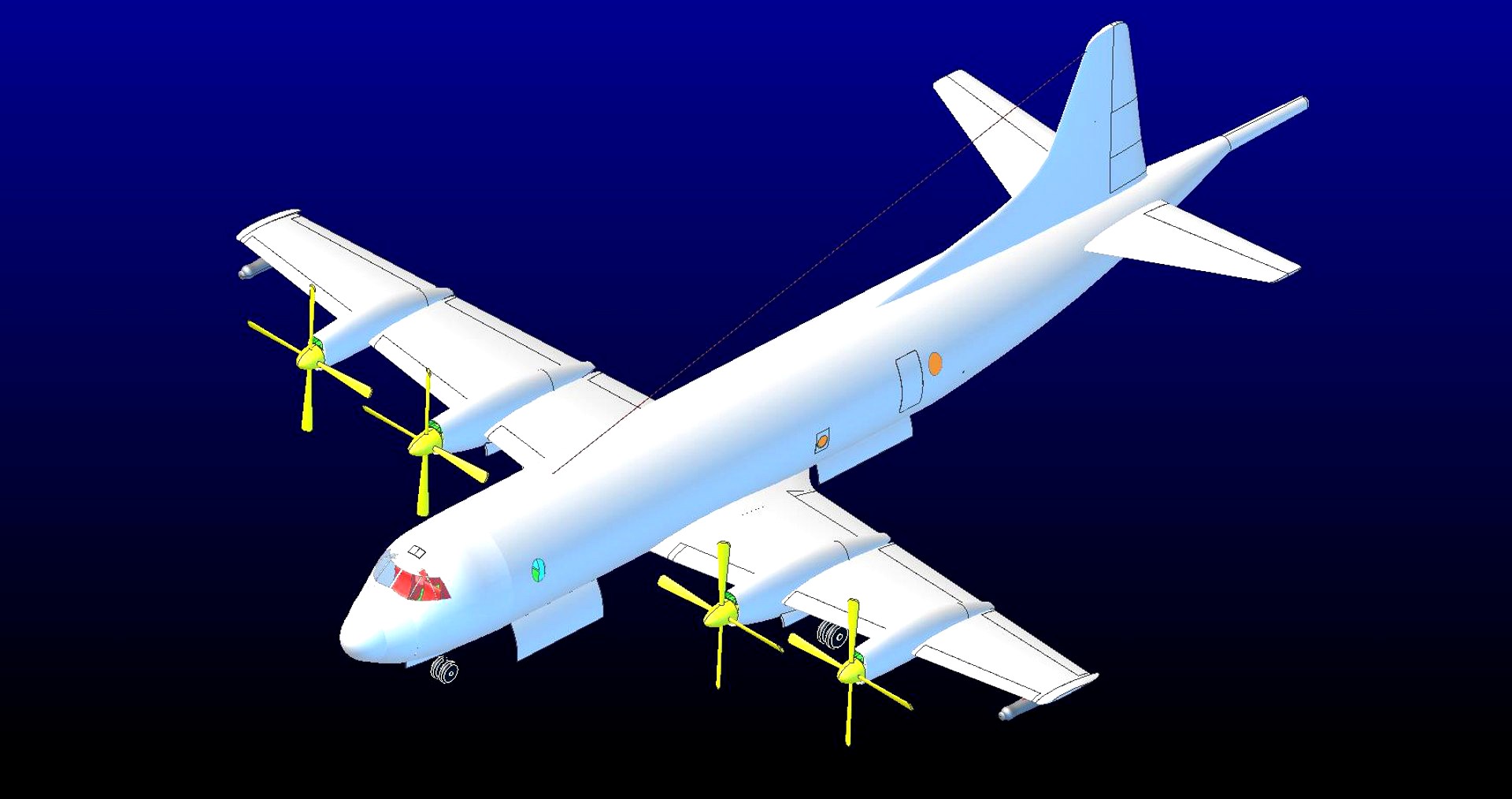 P-3C Orion Recon Aircraft Solid Assembly Model