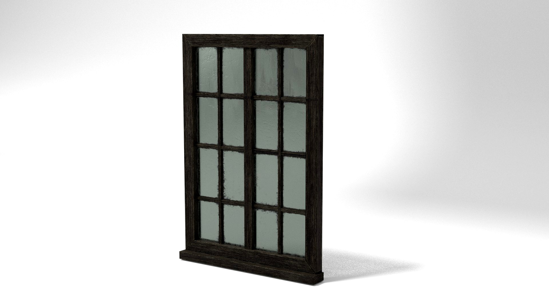 Medieval Window Glass & Wood Two 3D Model Tudor