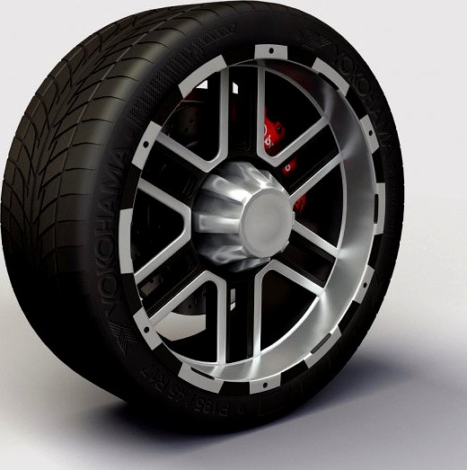 Wheel Alloy Ion 179 rims and tyre 3D Model